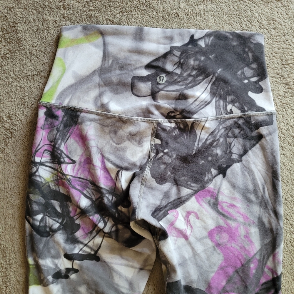 Lululemon Throwback Print Align High-Rise Pant 25" Unicorn Throwback White 6 - Picture 6 of 11